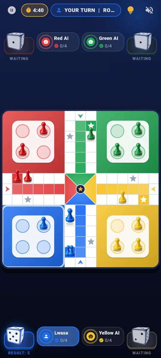 A Blitz match in progress with the match clock