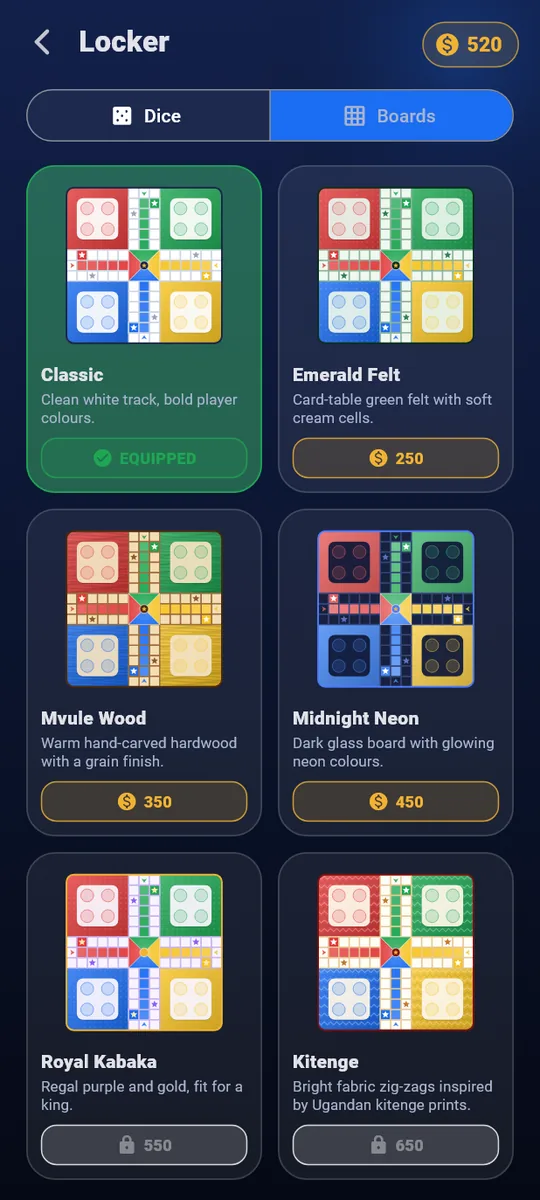 The Locker with six board themes