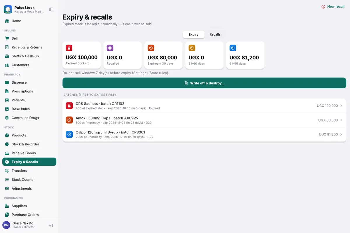 PulseStock screen